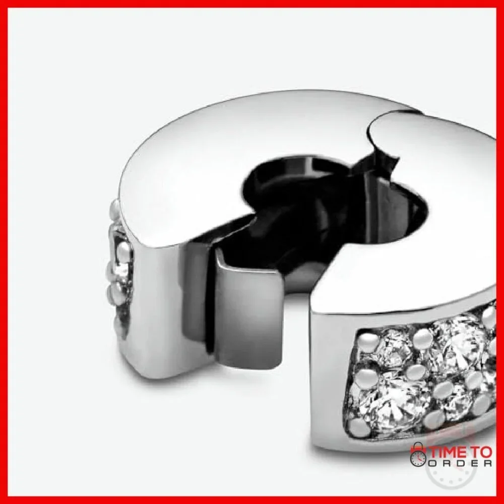 Sterling Silver Cubic Zirconia Clip Charm for Bracelets